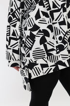 AKH Fashion 7718 Big Shirt, White-Black