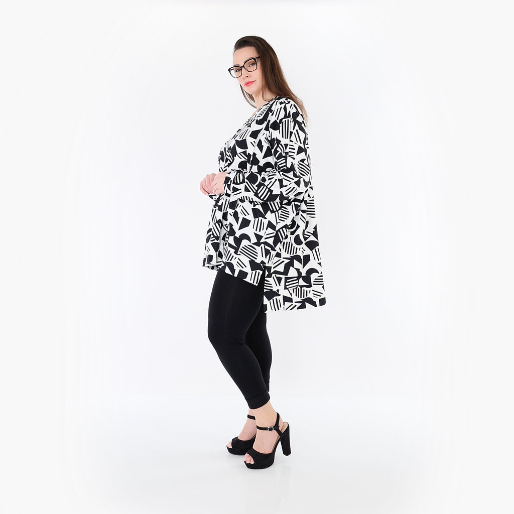 AKH Fashion 7718 Big Shirt, White-Black