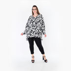 AKH Fashion 7718 Big Shirt, White-Black