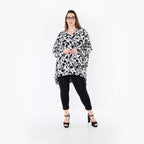AKH Fashion 7718 Big Shirt, White-Black