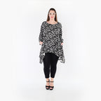 AKH Fashion 6809 Big Shirt, Black-White