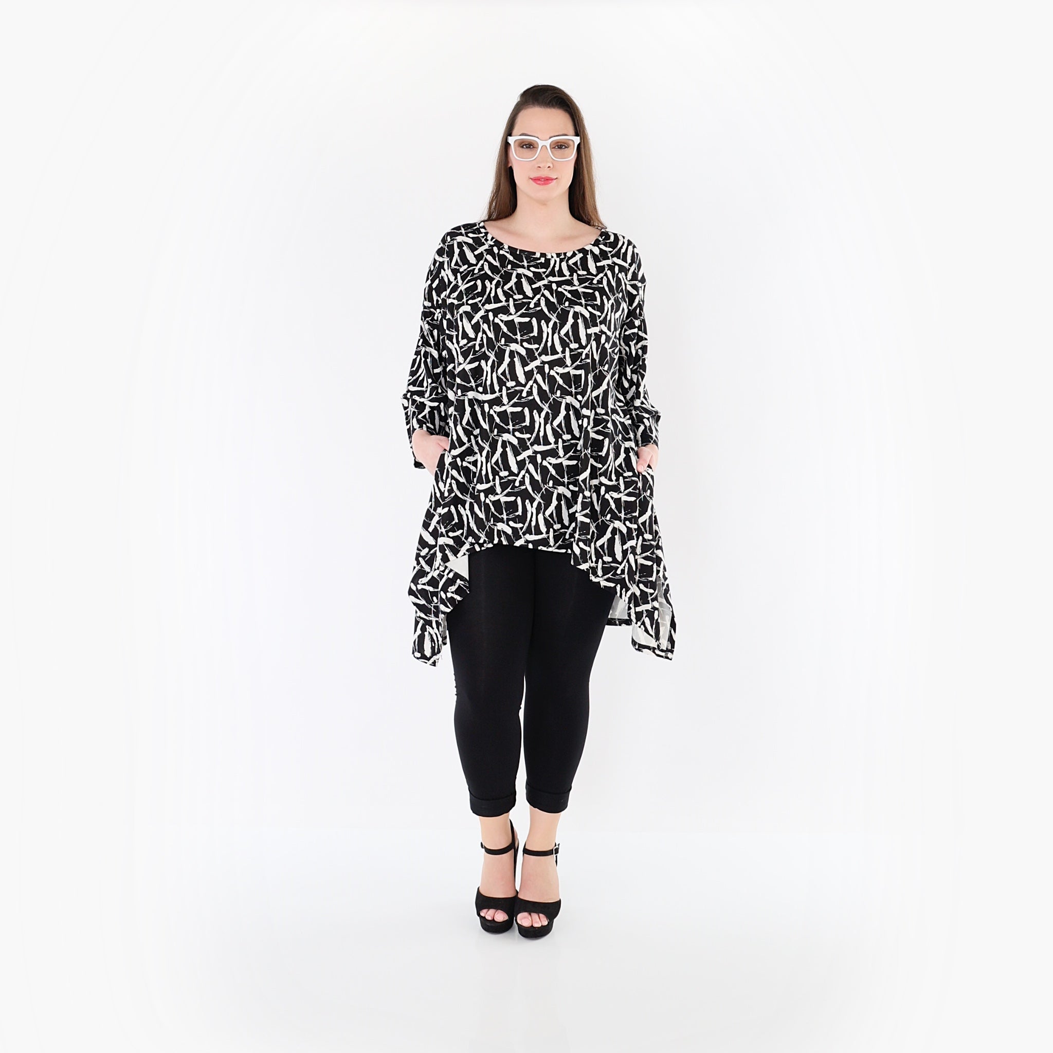 AKH Fashion Shirt 6809 Sahra, Schwarz-Weiß