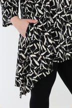 AKH Fashion 6809 Big Shirt, Black-White