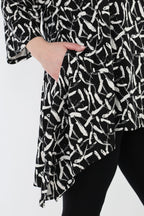 AKH Fashion 6809 Big Shirt, Black-White