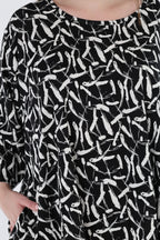 AKH Fashion 6809 Big Shirt, Black-White