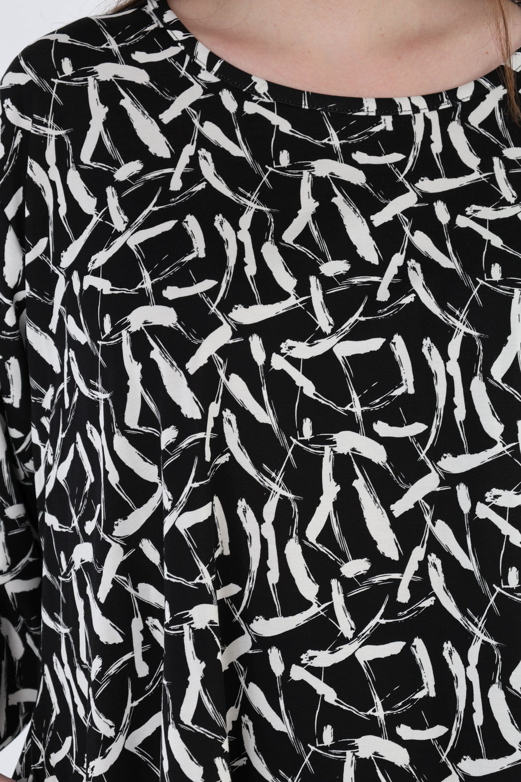 AKH Fashion 6809 Big Shirt, Black-White