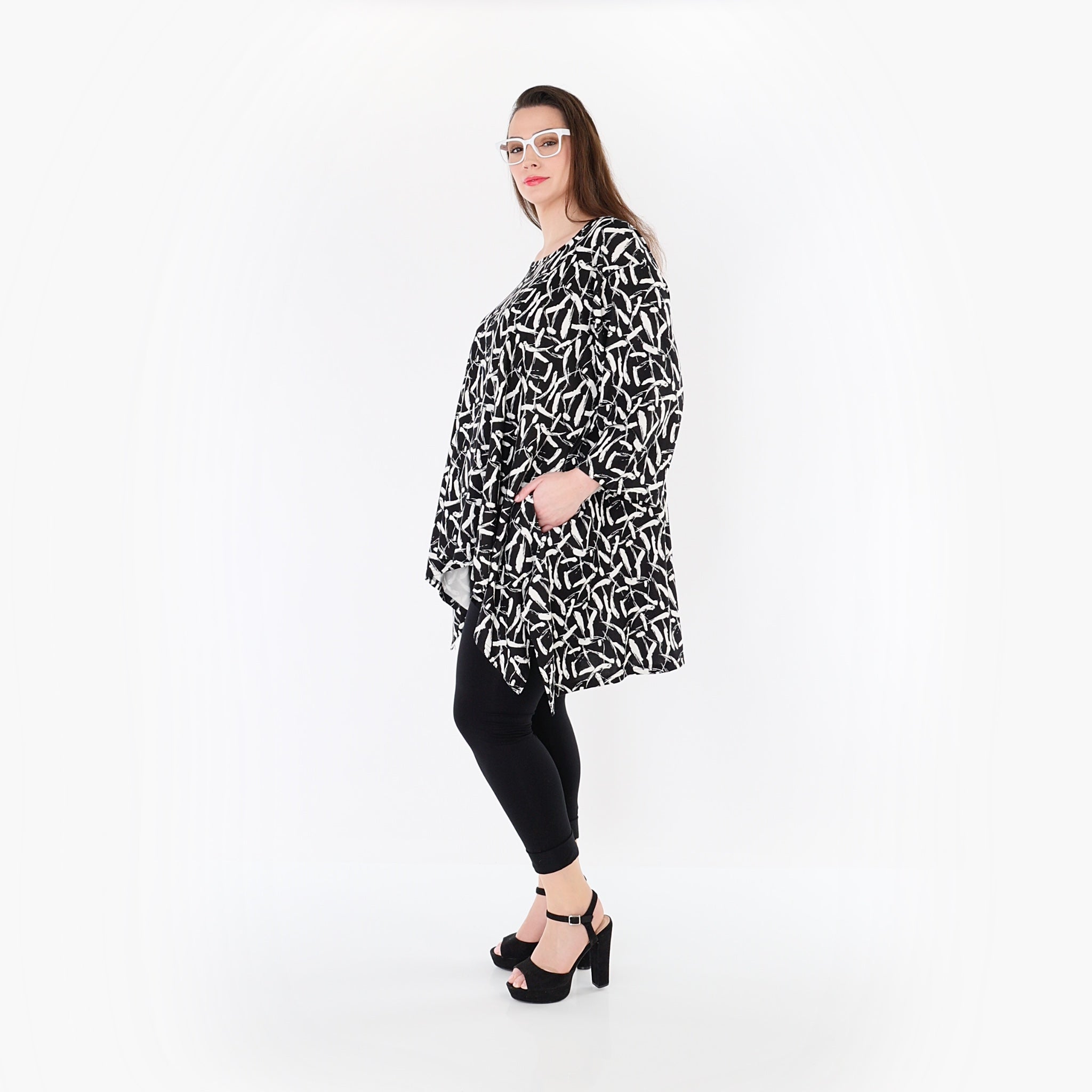 AKH Fashion Shirt 6809 Sahra, Schwarz-Weiß