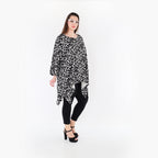 AKH Fashion 6809 Big Shirt, Black-White
