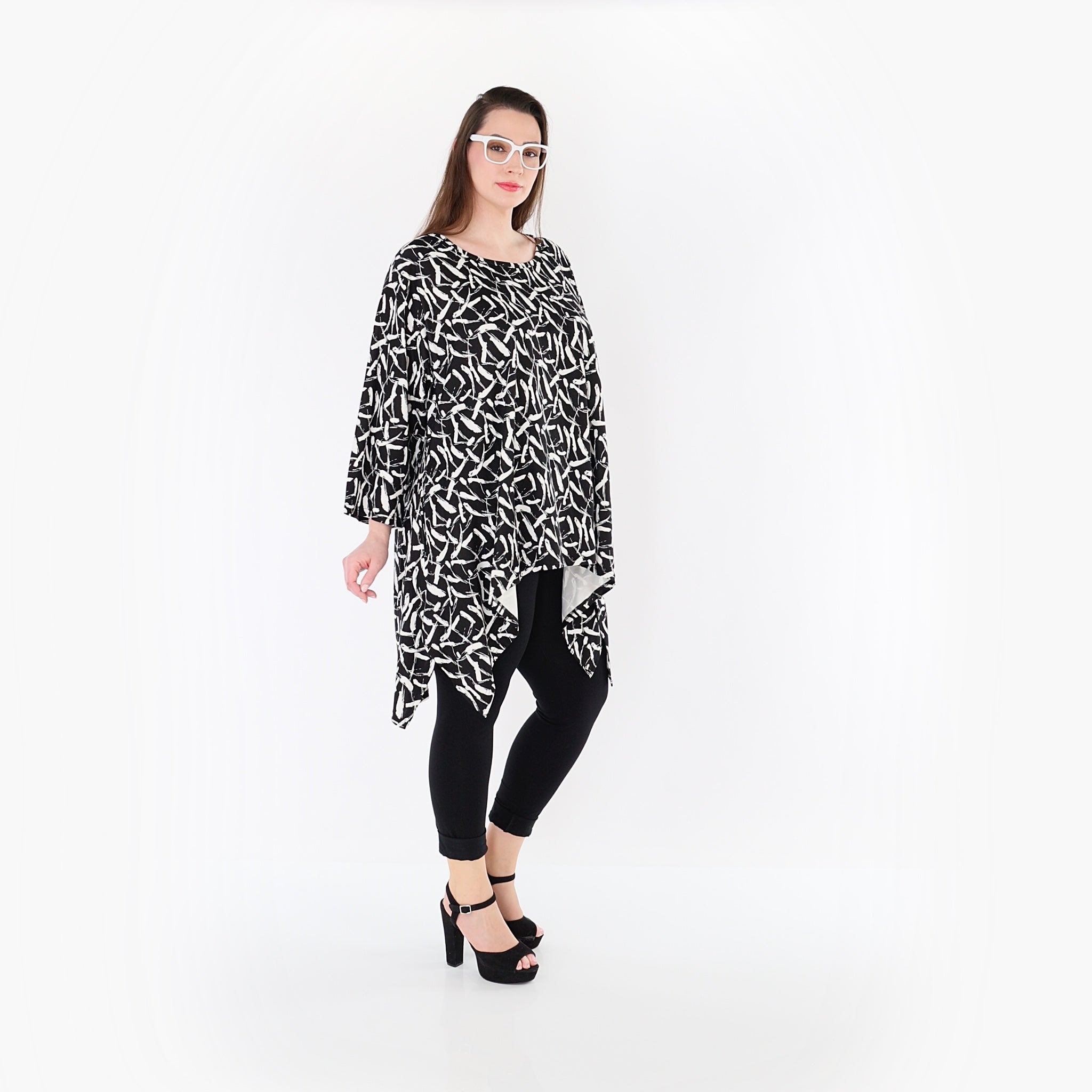 AKH Fashion Shirt 6809 Sahra, Schwarz-Weiß