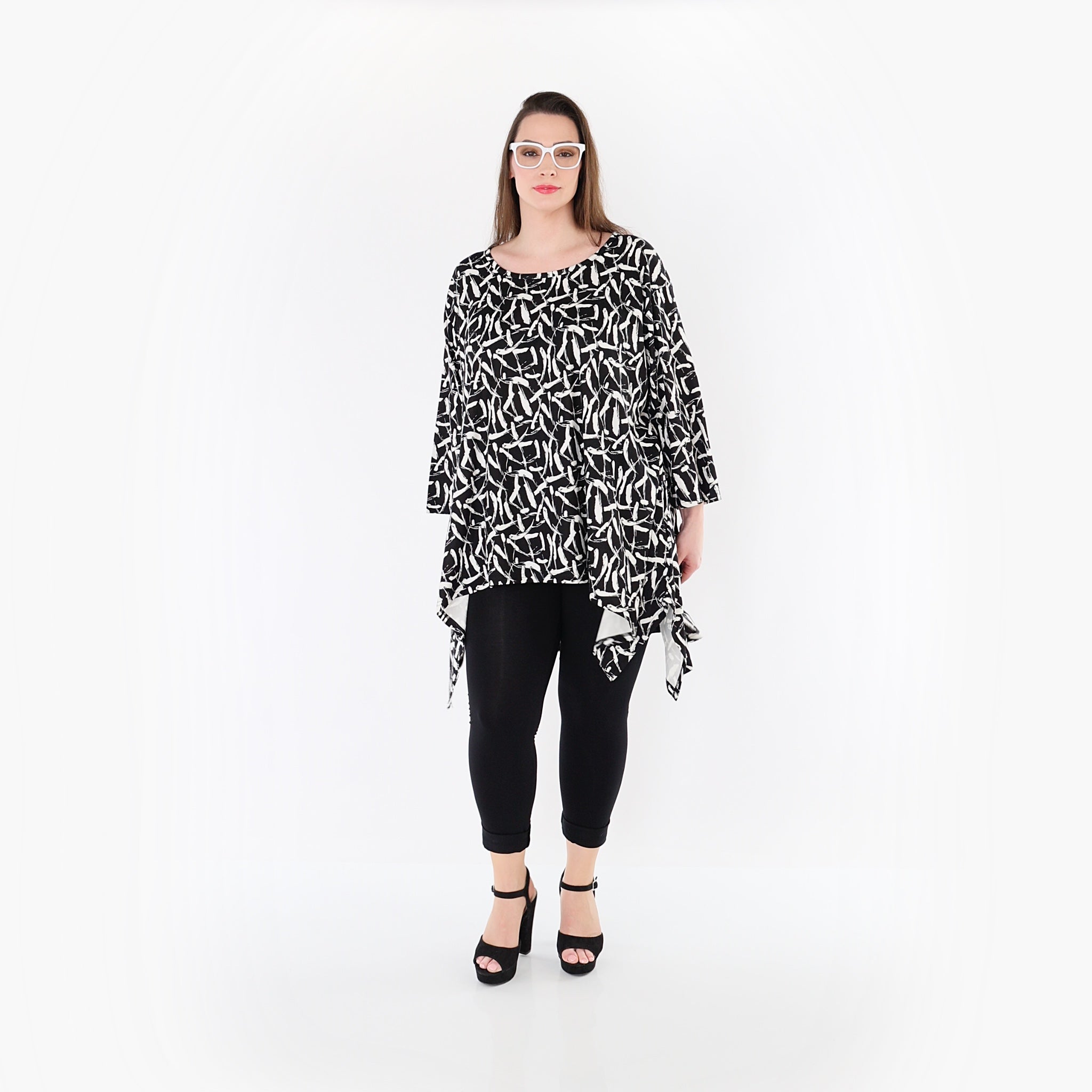AKH Fashion Shirt 6809 Sahra, Schwarz-Weiß