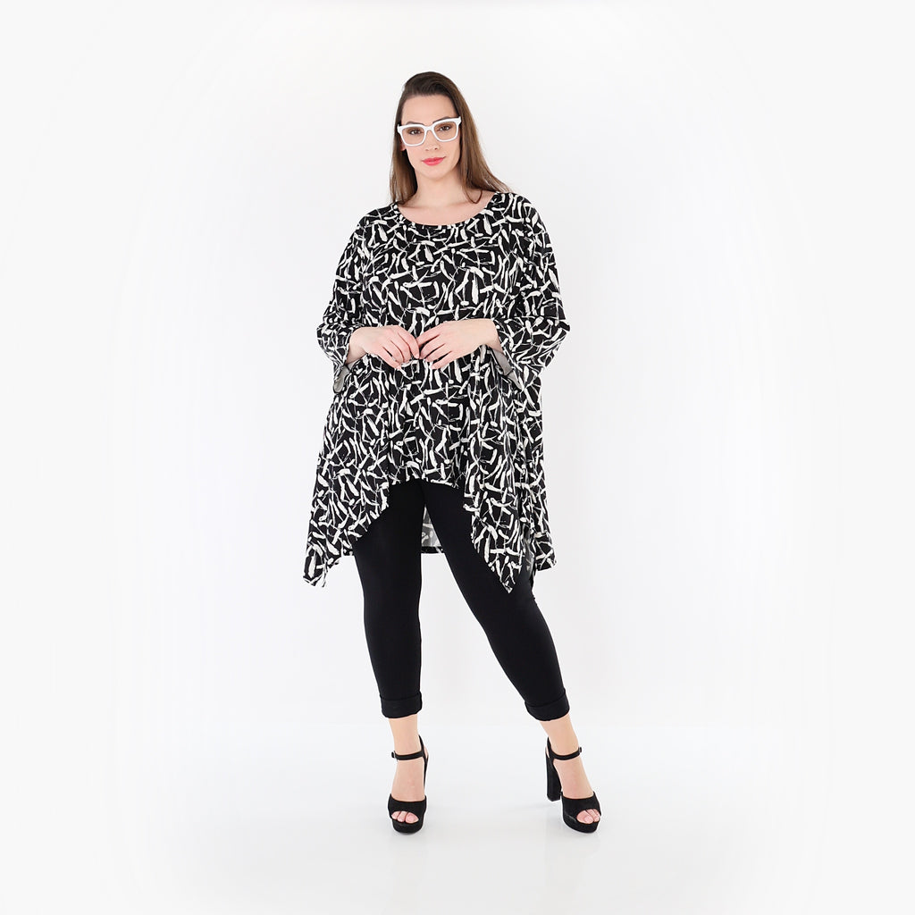 AKH Fashion 6809 Big Shirt, Black-White