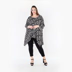AKH Fashion 6809 Big Shirt, Black-White