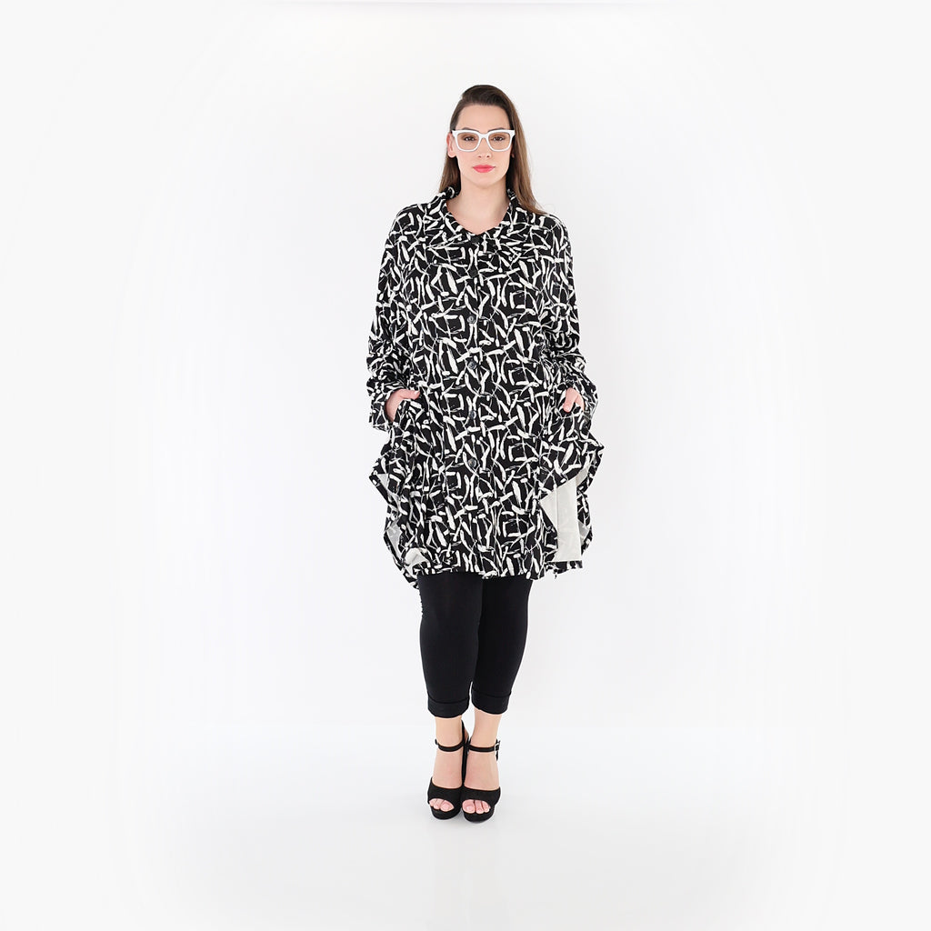 AKH Fashion 6917 Jacket, Black and White