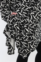 AKH Fashion 6917 Jacket, Black and White