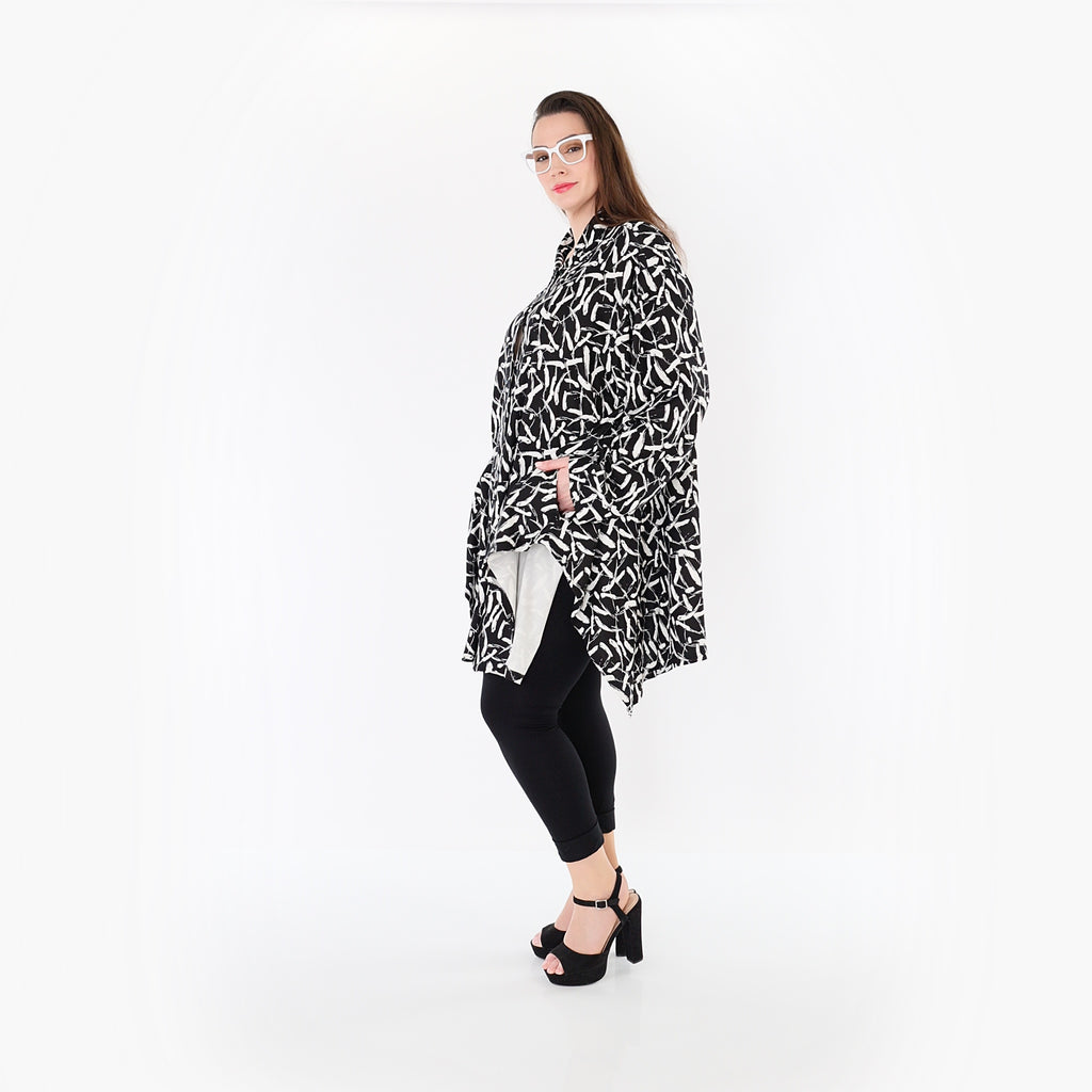 AKH Fashion 6917 Jacket, Black and White