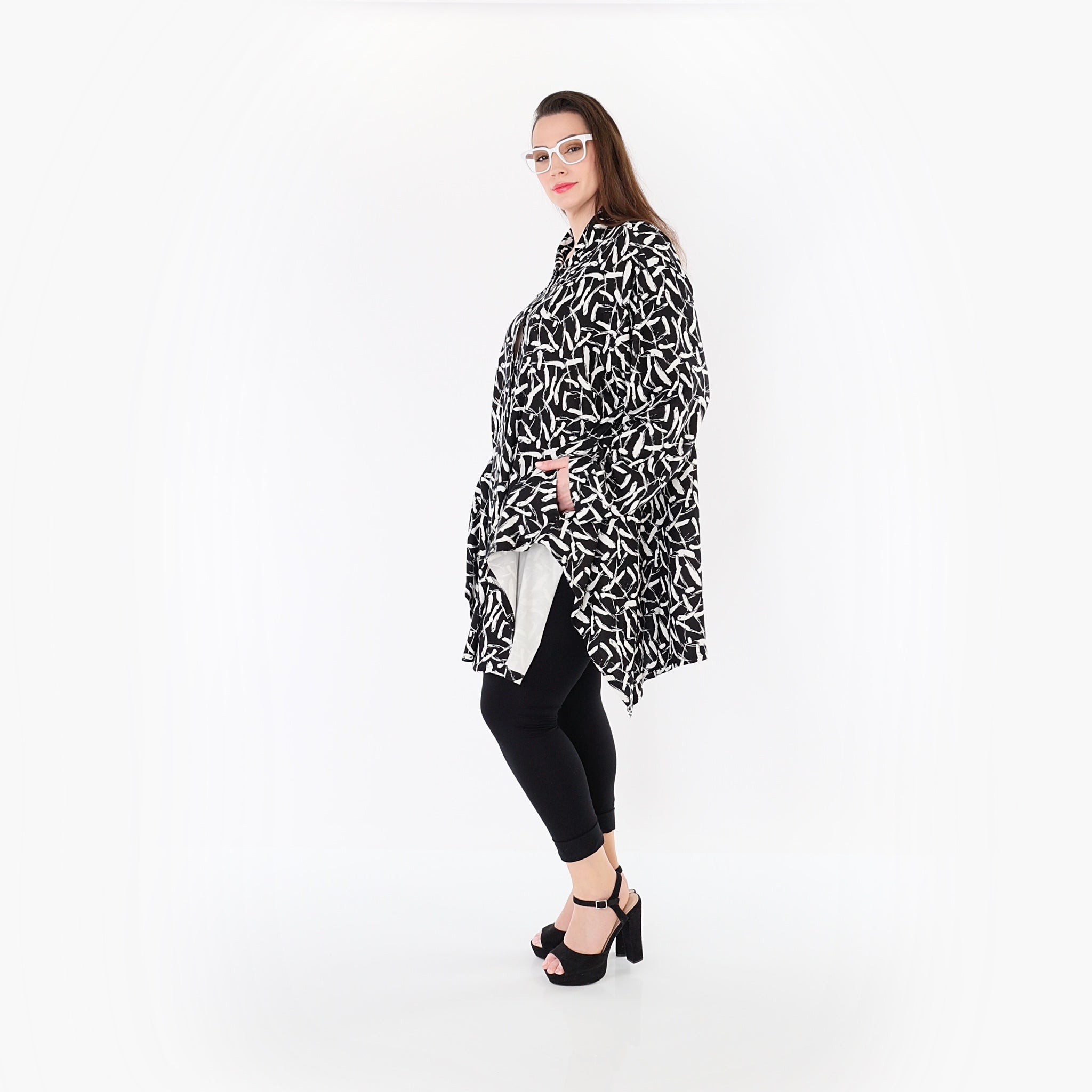 AKH Fashion Jacke 6917 Sahra, Schwarz-Weiß