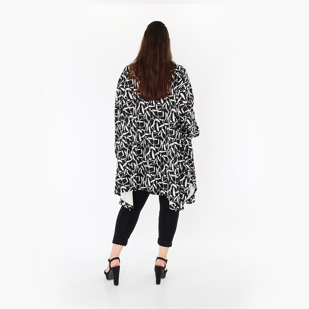 AKH Fashion 6917 Jacket, Black and White