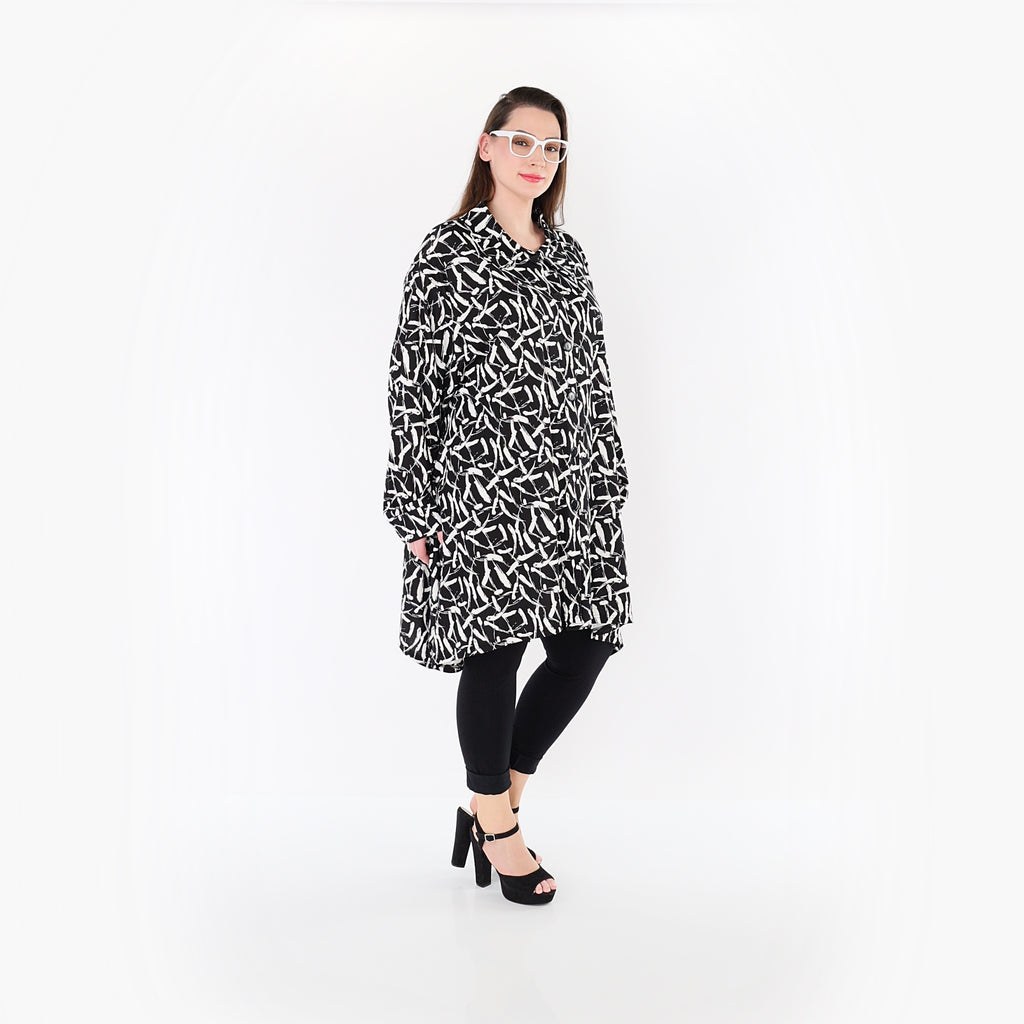 AKH Fashion 6917 Jacket, Black and White
