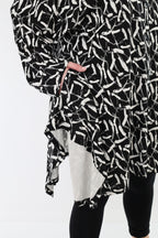 AKH Fashion 6917 Jacket, Black and White