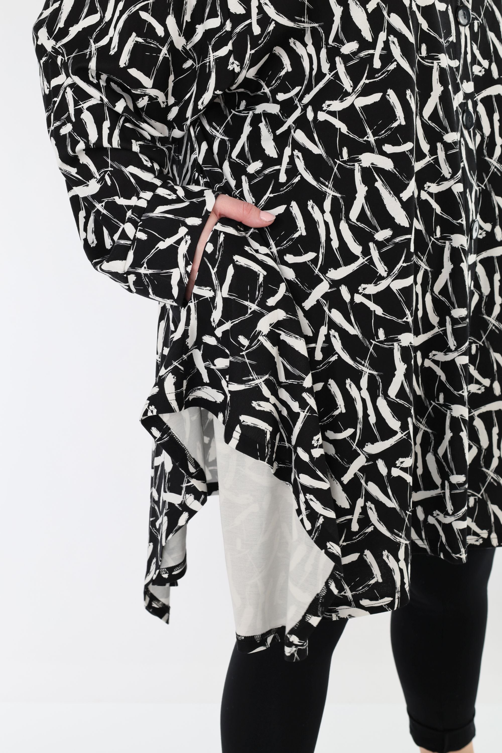 AKH Fashion 6917 Jacket, Black and White