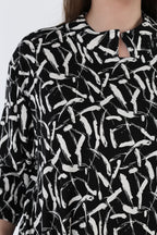 AKH Fashion 7198 Dress, Black-White