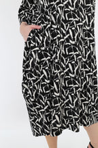 AKH Fashion 7198 Dress, Black-White