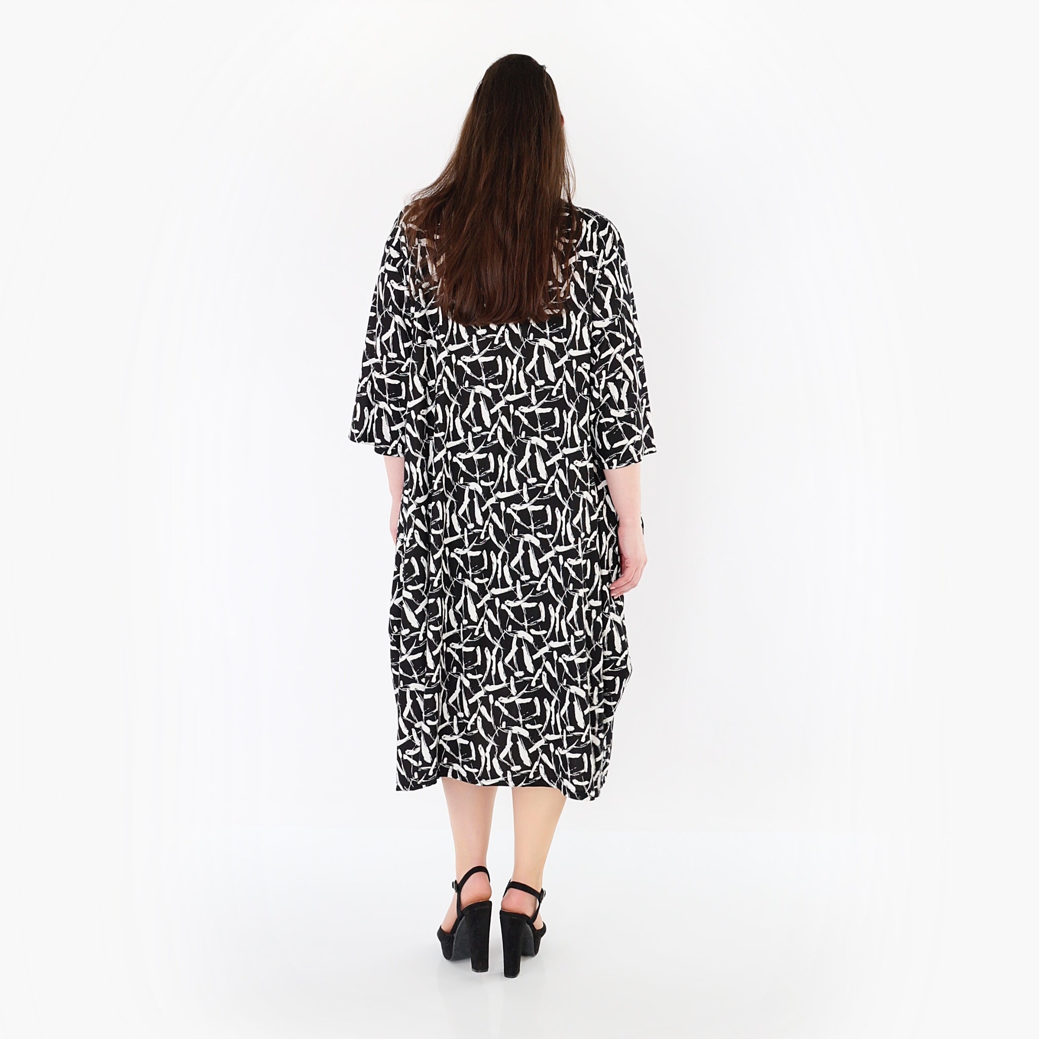 AKH Fashion Kleid 7198 Sahra, Schwarz-Weiß