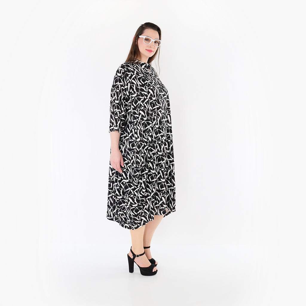 AKH Fashion 7198 Dress, Black-White