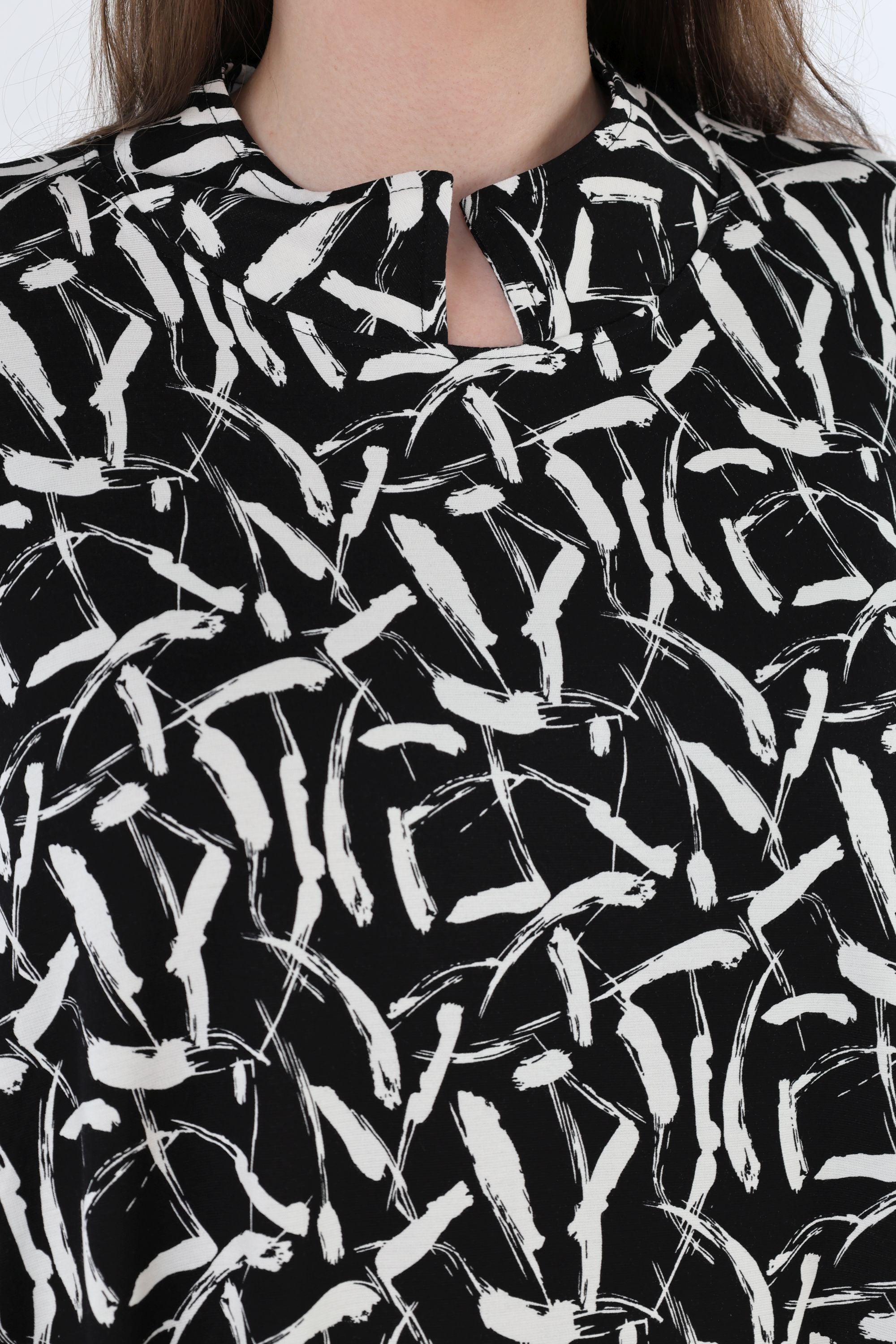 AKH Fashion 7198 Dress, Black-White