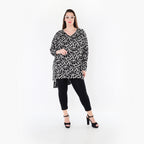 AKH Fashion 7718 Big Shirt, Black-White