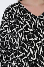 AKH Fashion 7718 Big Shirt, Black-White