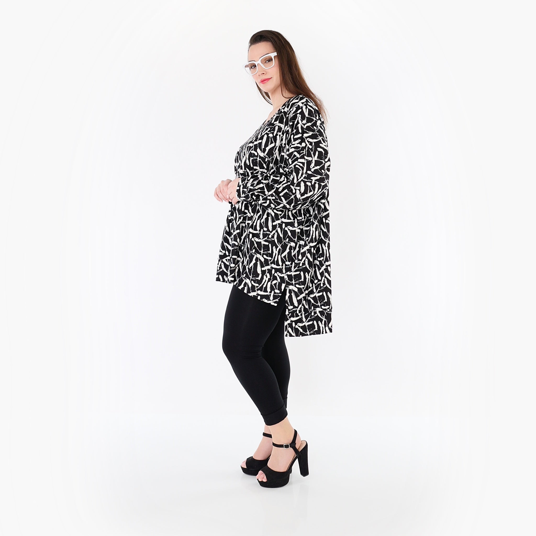 AKH Fashion Shirt 7718 Sahra, Schwarz-Weiß