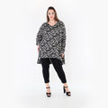 AKH Fashion 7718 Big Shirt, Black-White