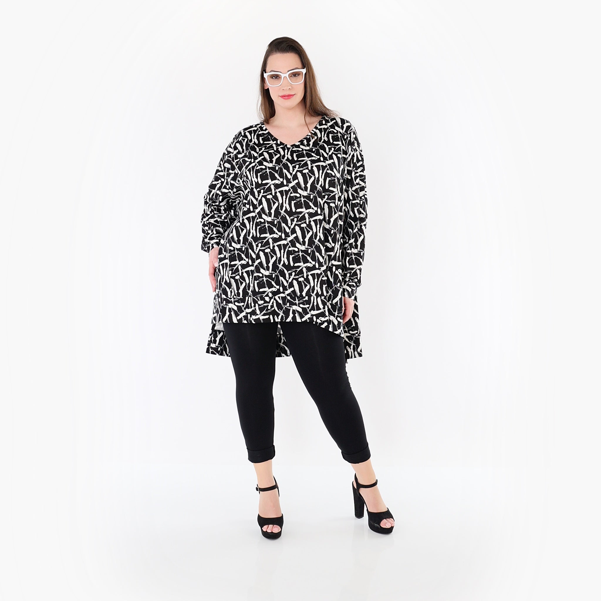 AKH Fashion Shirt 7718 Sahra, Schwarz-Weiß