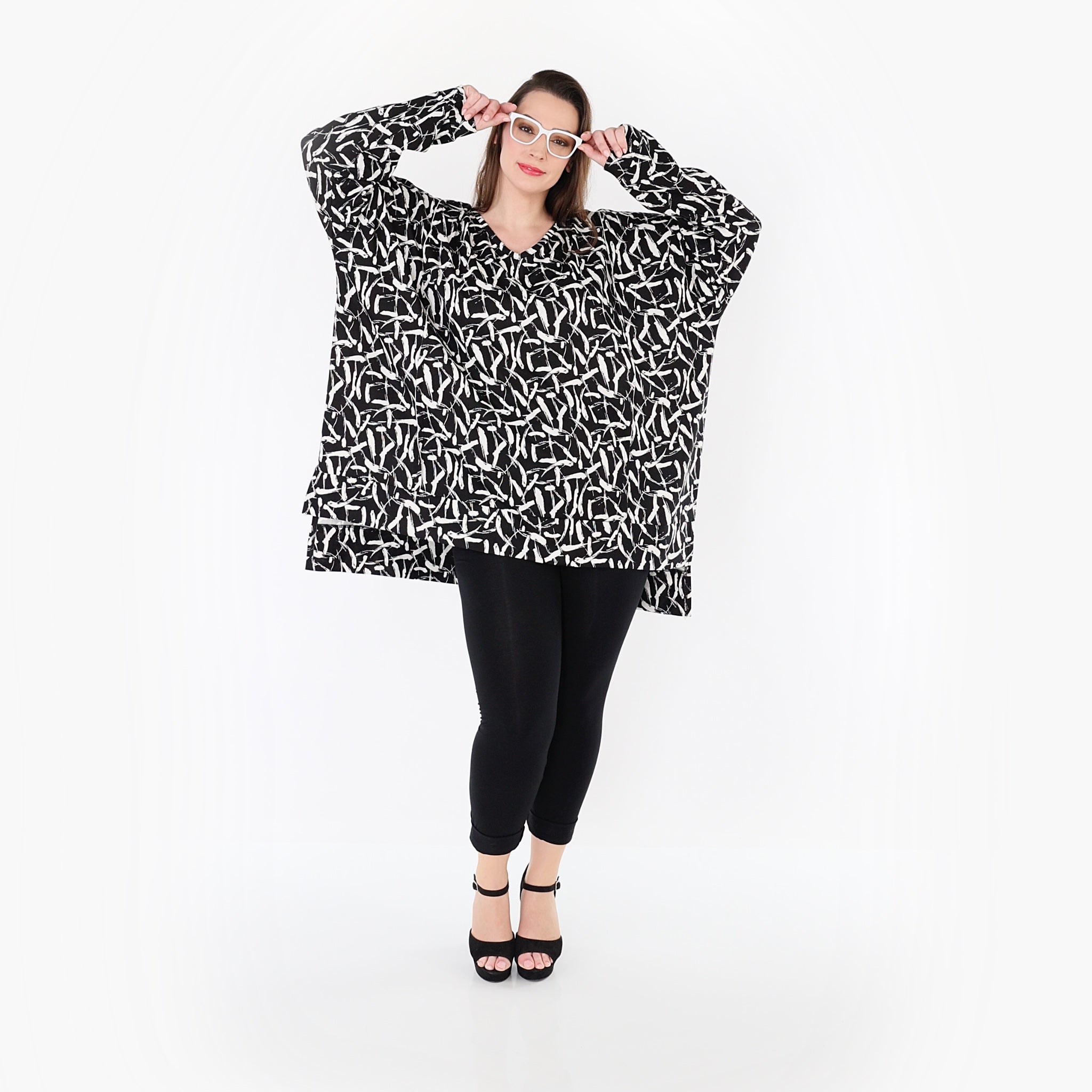 AKH Fashion Shirt 7718 Sahra, Schwarz-Weiß