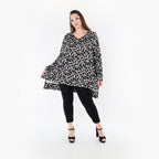 AKH Fashion 7718 Big Shirt, Black-White
