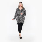AKH Fashion 7718 Big Shirt, Black-White