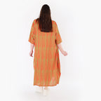 AKH Fashion 6695 Kleid, Orange-Apfelgrün