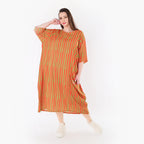 AKH Fashion 6695 Kleid, Orange-Apfelgrün