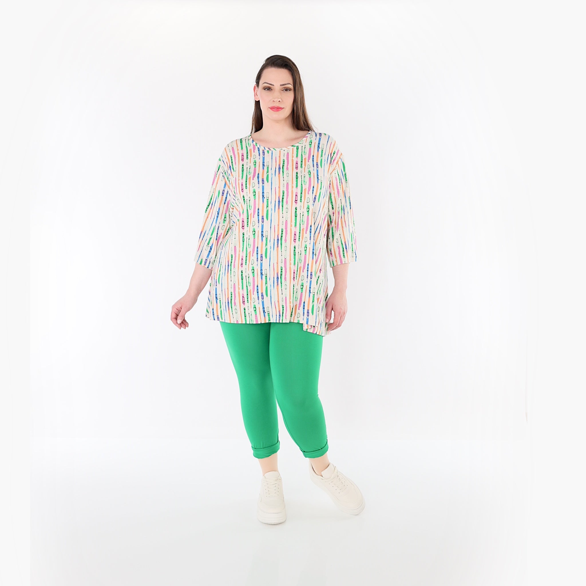 AKH Fashion 1892 Shirt, Ecru-Fuchsia-Multi