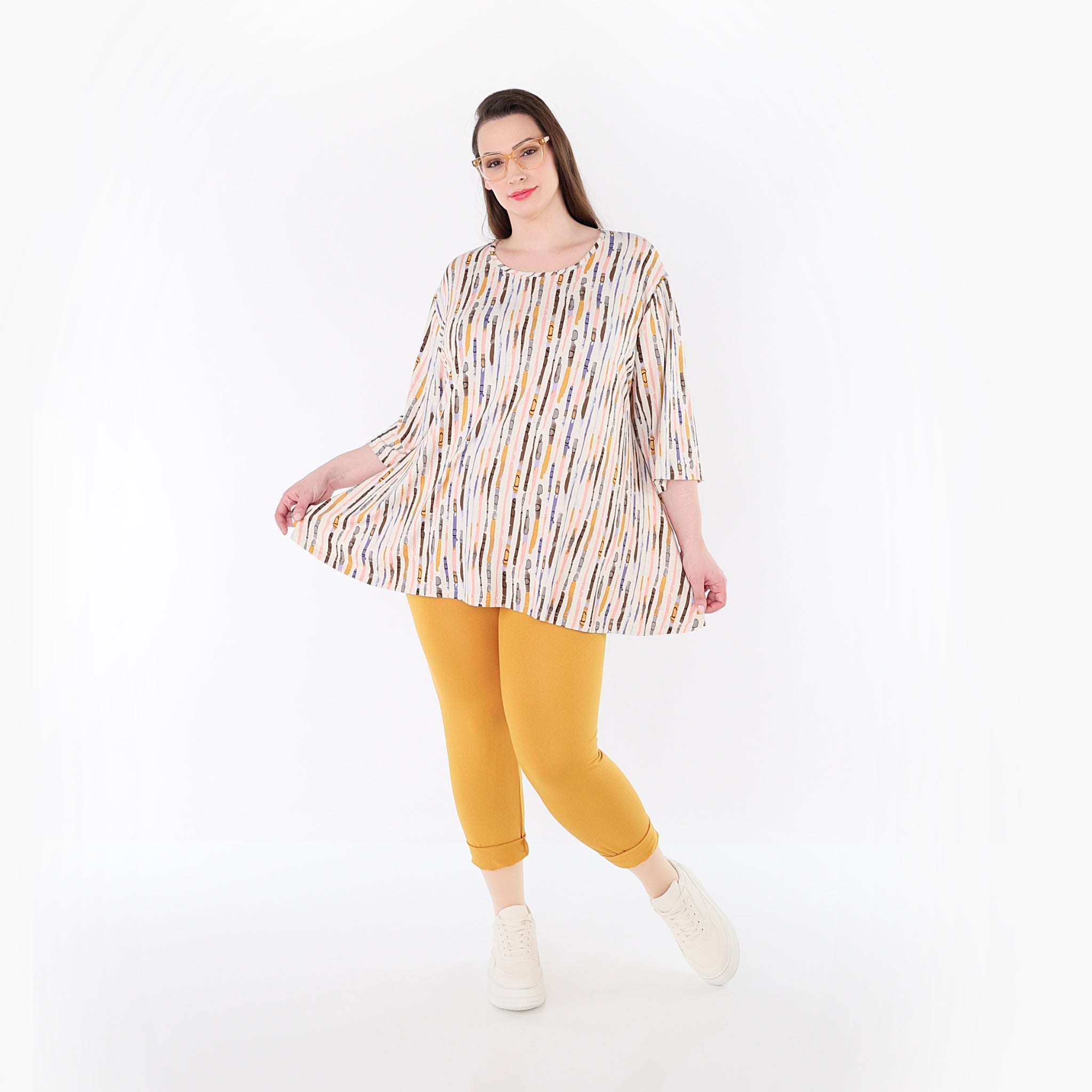 AKH Fashion 1892 Shirt, Ecru-Rosa-Multi
