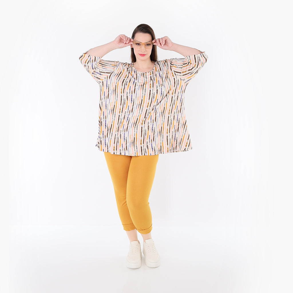 AKH Fashion 1892 Shirt, Ecru-Rosa-Multi