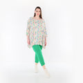 AKH Fashion 593 Big Shirt, Ecru-Fuchsia-Multi