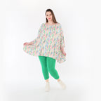 AKH Fashion 593 Big Shirt, Ecru-Fuchsia-Multi