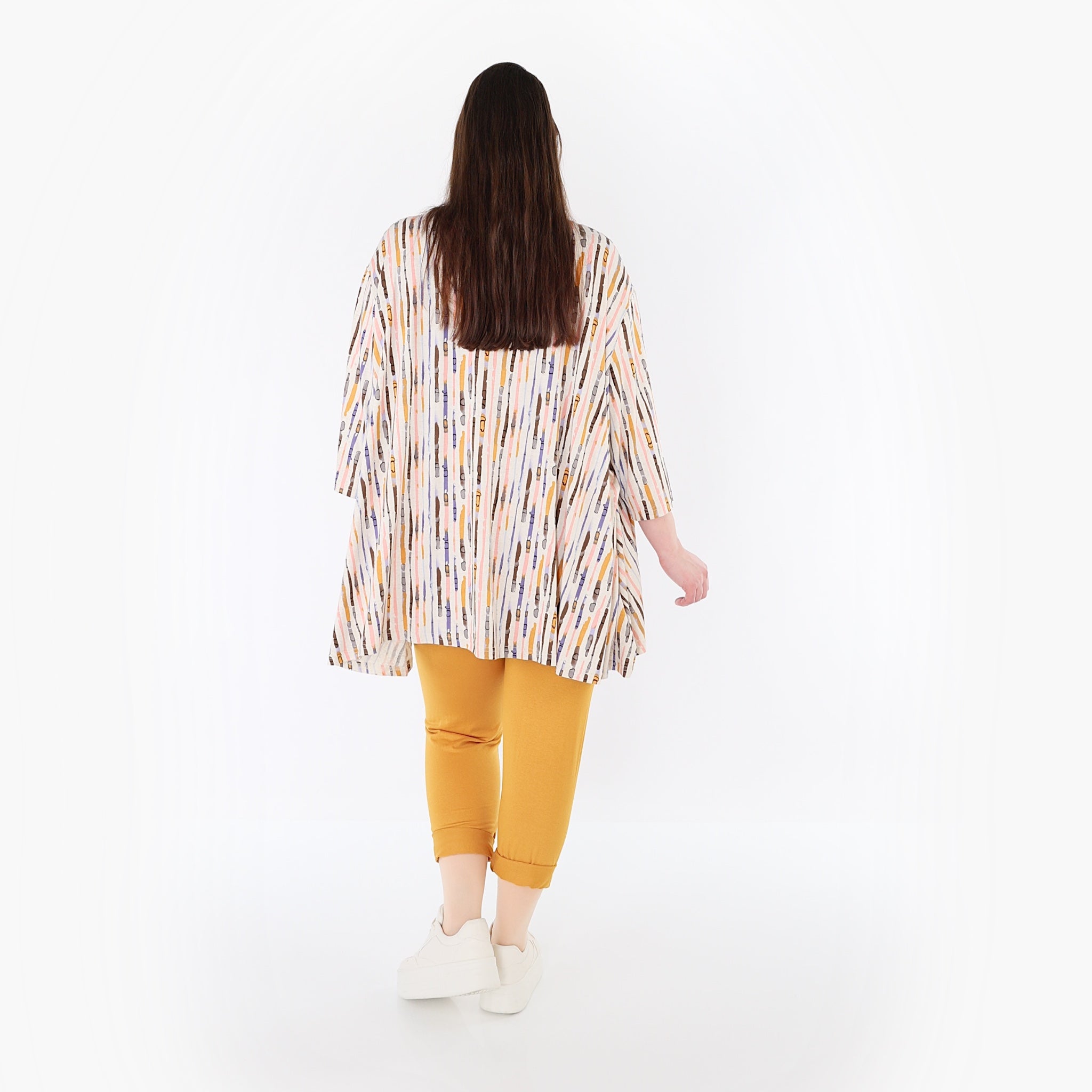 AKH Fashion 593 Big Shirt, Ecru-Rosa-Multi