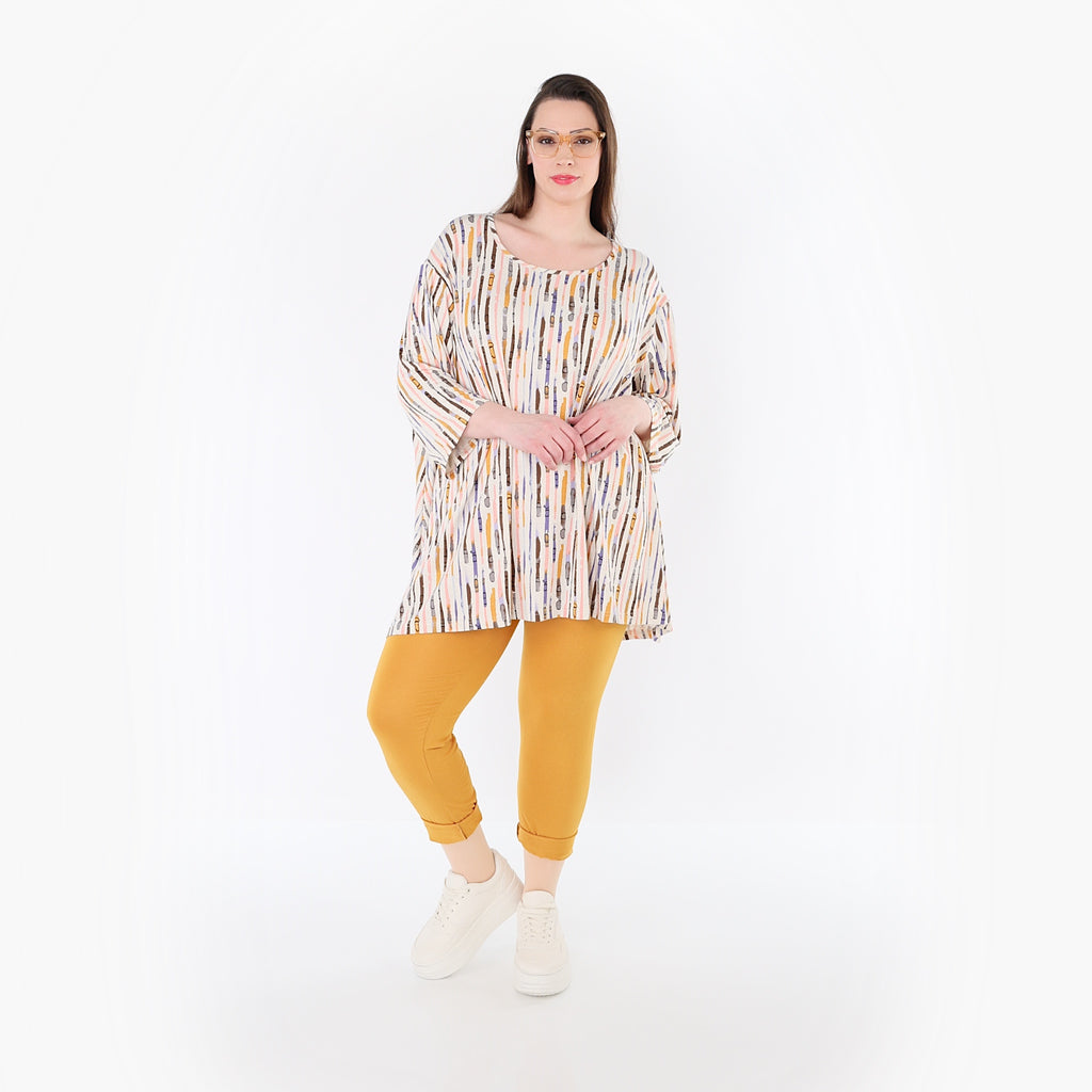 AKH Fashion 593 Big Shirt, Ecru-Rosa-Multi