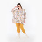 AKH Fashion 593 Big Shirt, Ecru-Rosa-Multi