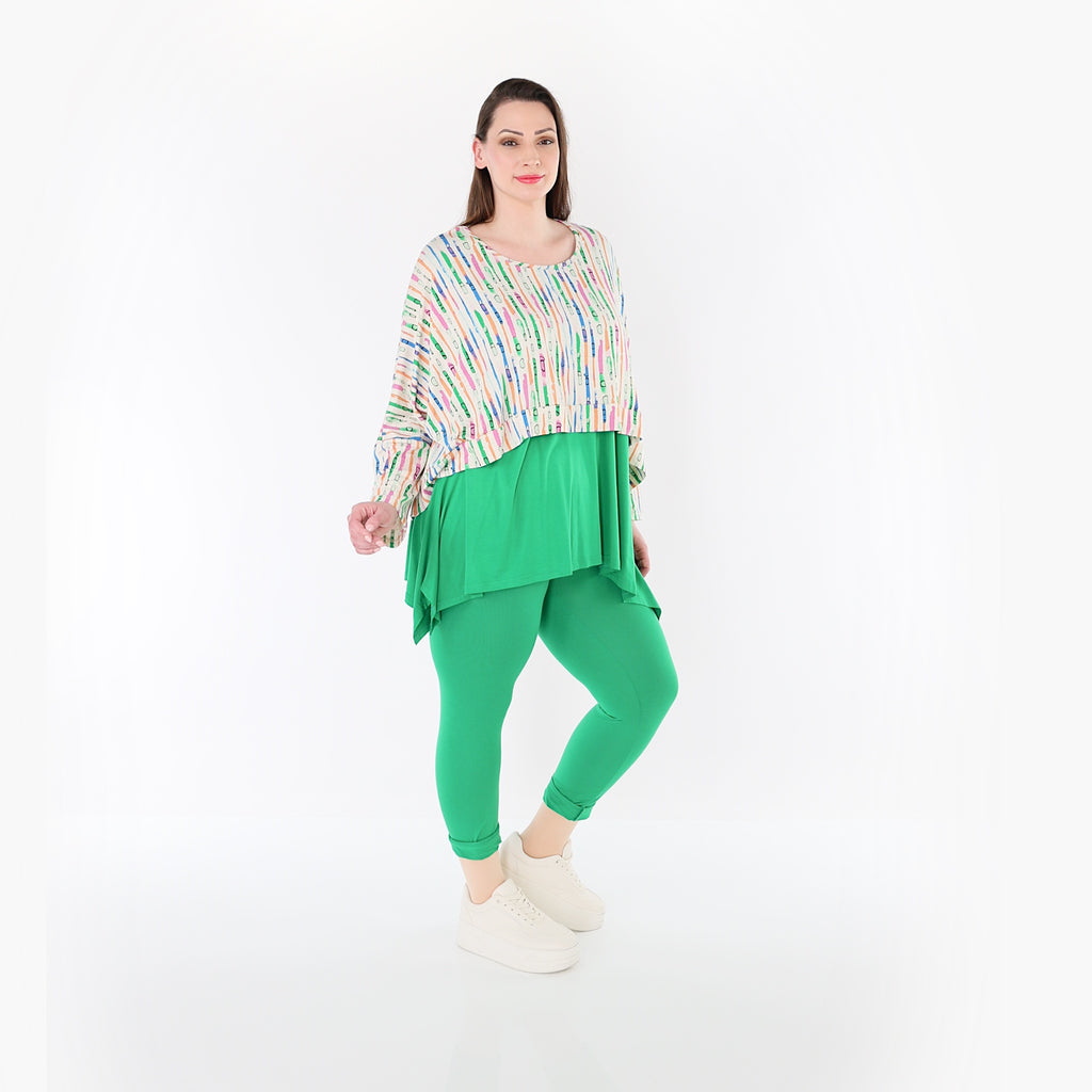 AKH Fashion 7011 Überwurf, Ecru-Fuchsia-Multi