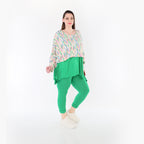 AKH Fashion 7011 Überwurf, Ecru-Fuchsia-Multi