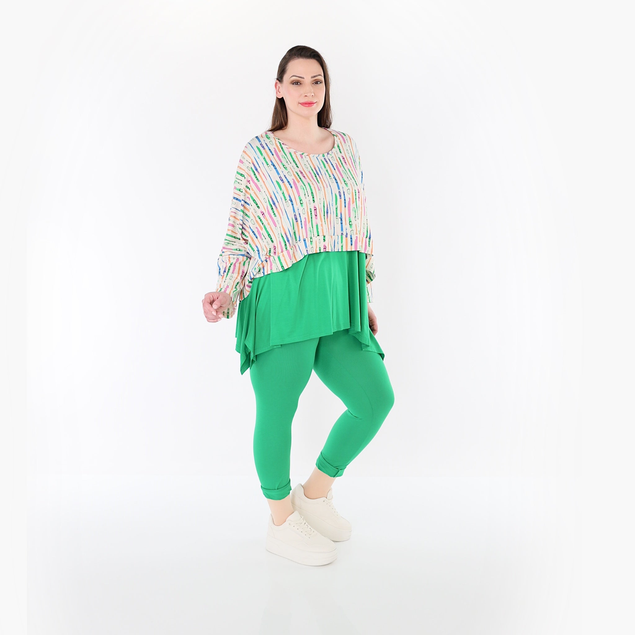 AKH Fashion 7011 Überwurf, Ecru-Fuchsia-Multi
